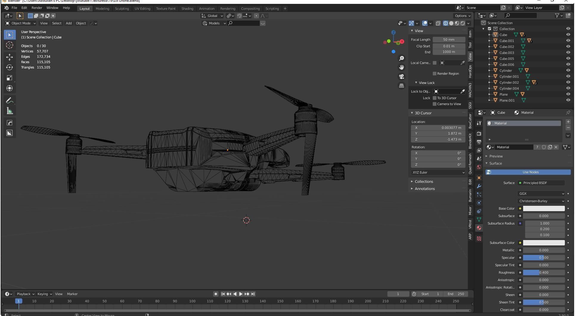 DJI Drone Modelling 3D model_12