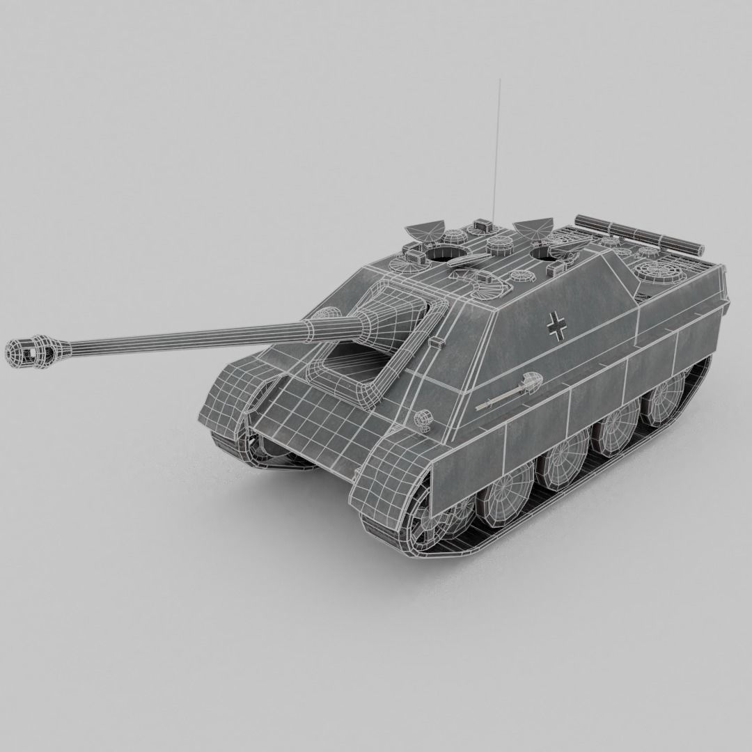 Jagdpanzer V Jagdpanther Tank Destroyer Low-poly 3D model_3