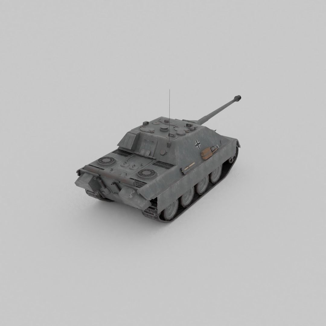 Jagdpanzer V Jagdpanther Tank Destroyer Low-poly 3D model_15