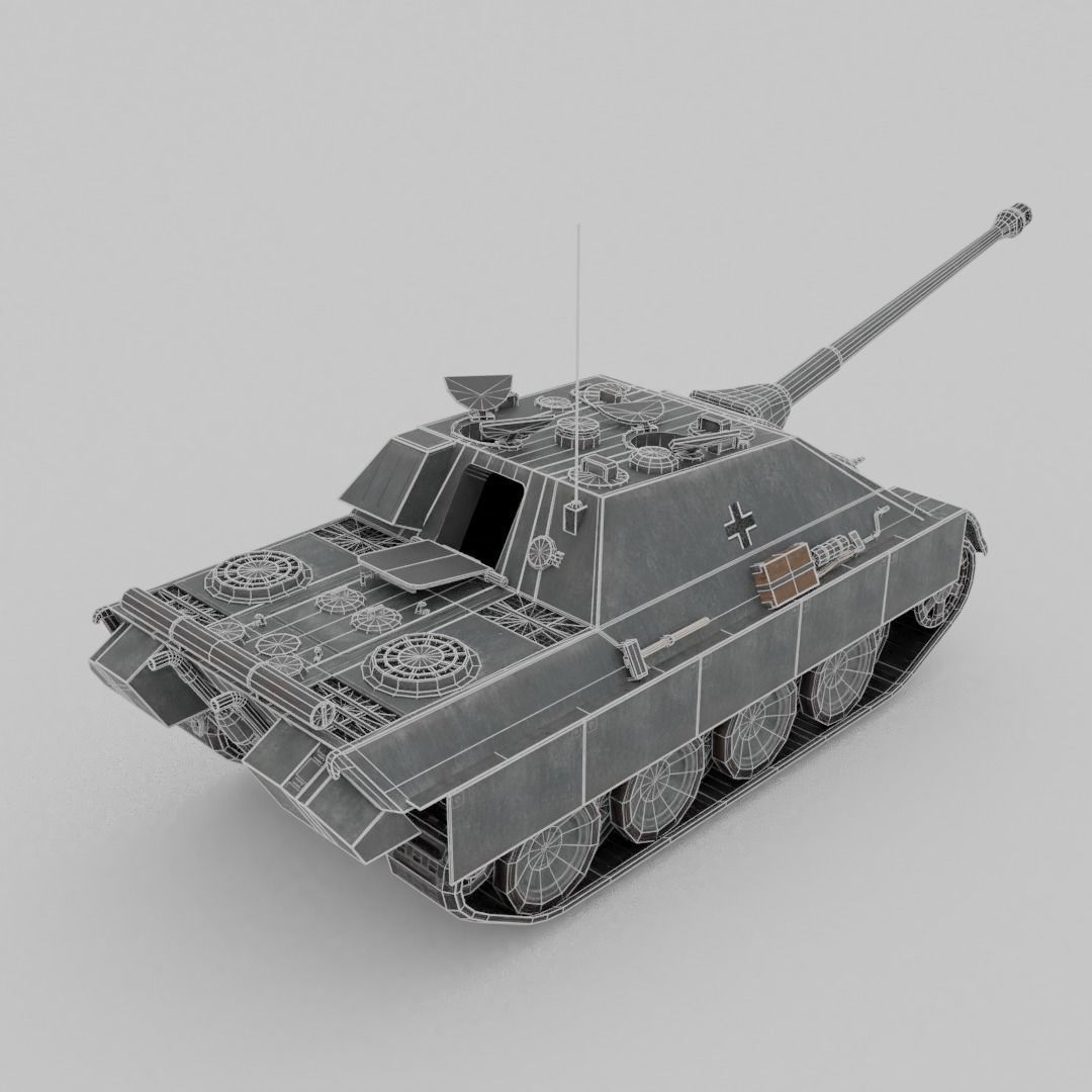 Jagdpanzer V Jagdpanther Tank Destroyer Low-poly 3D model_7