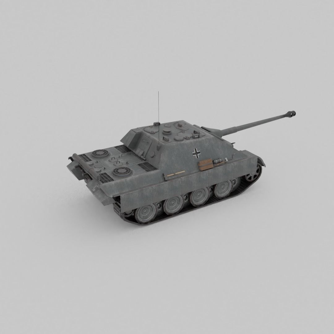 Jagdpanzer V Jagdpanther Tank Destroyer Low-poly 3D model_16