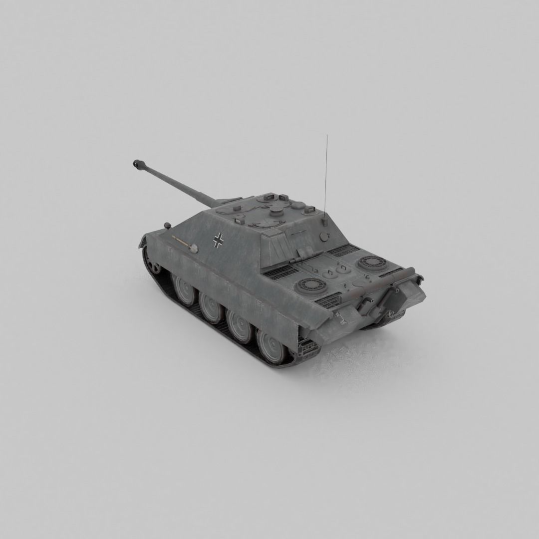 Jagdpanzer V Jagdpanther Tank Destroyer Low-poly 3D model_14