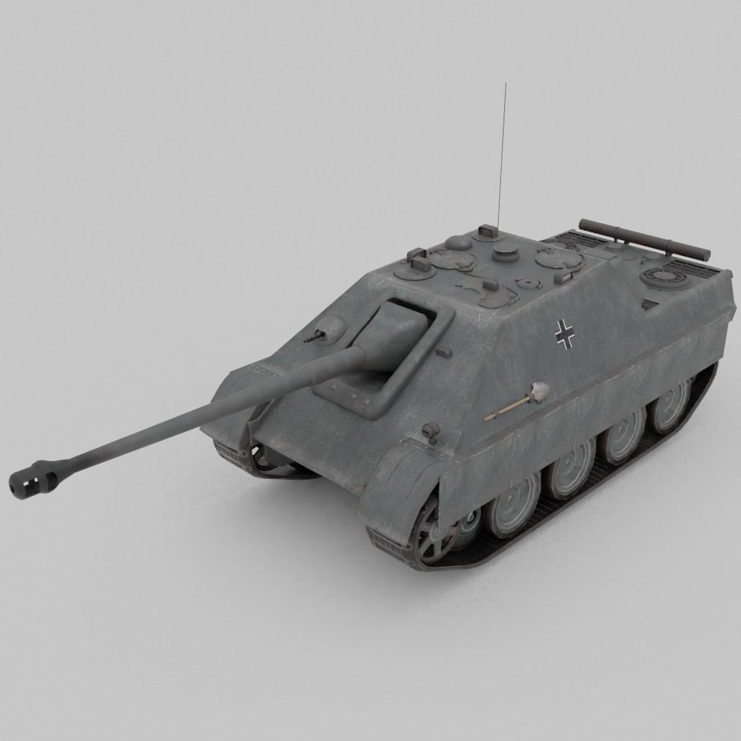 Jagdpanzer V Jagdpanther Tank Destroyer Low-poly 3D model_2
