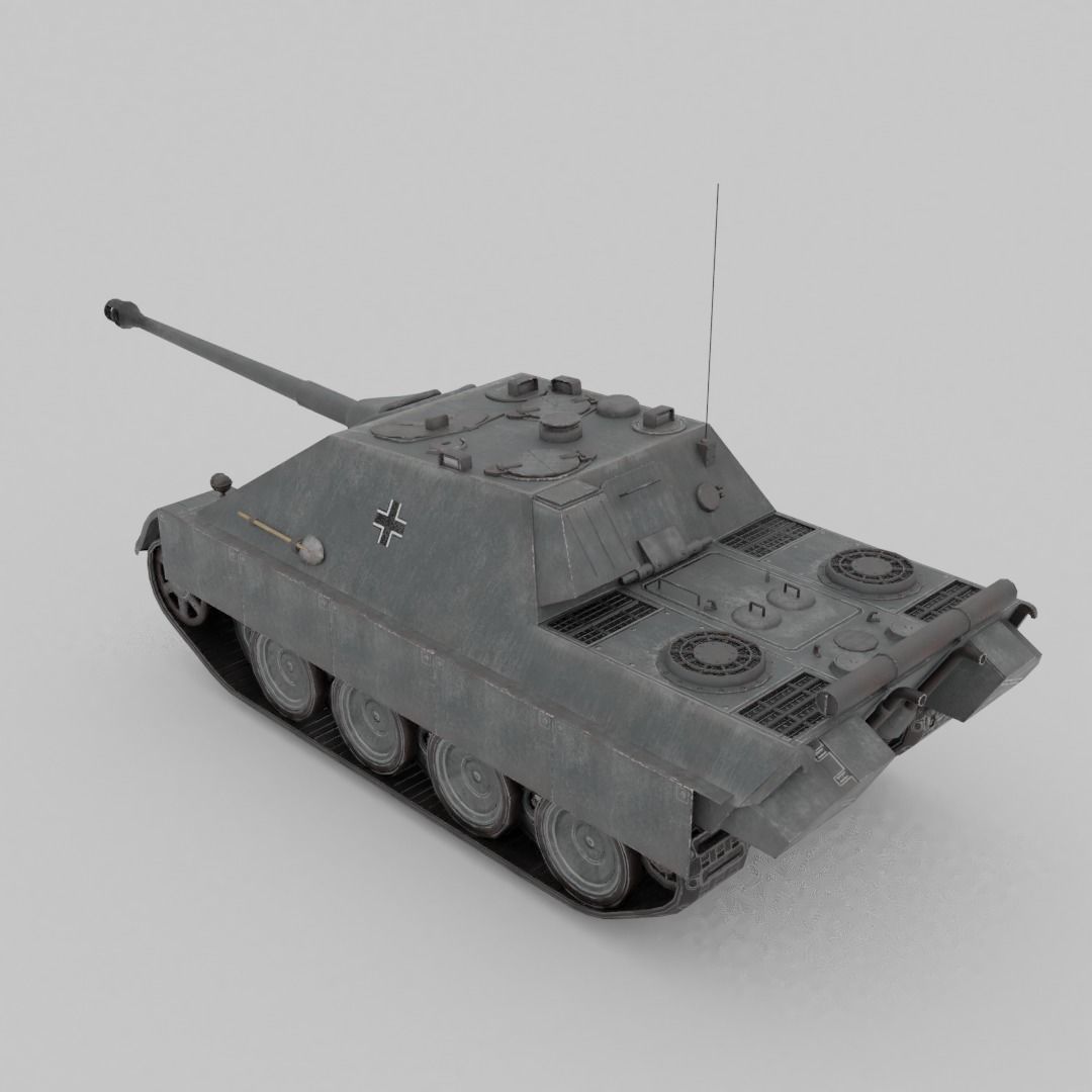 Jagdpanzer V Jagdpanther Tank Destroyer Low-poly 3D model_8