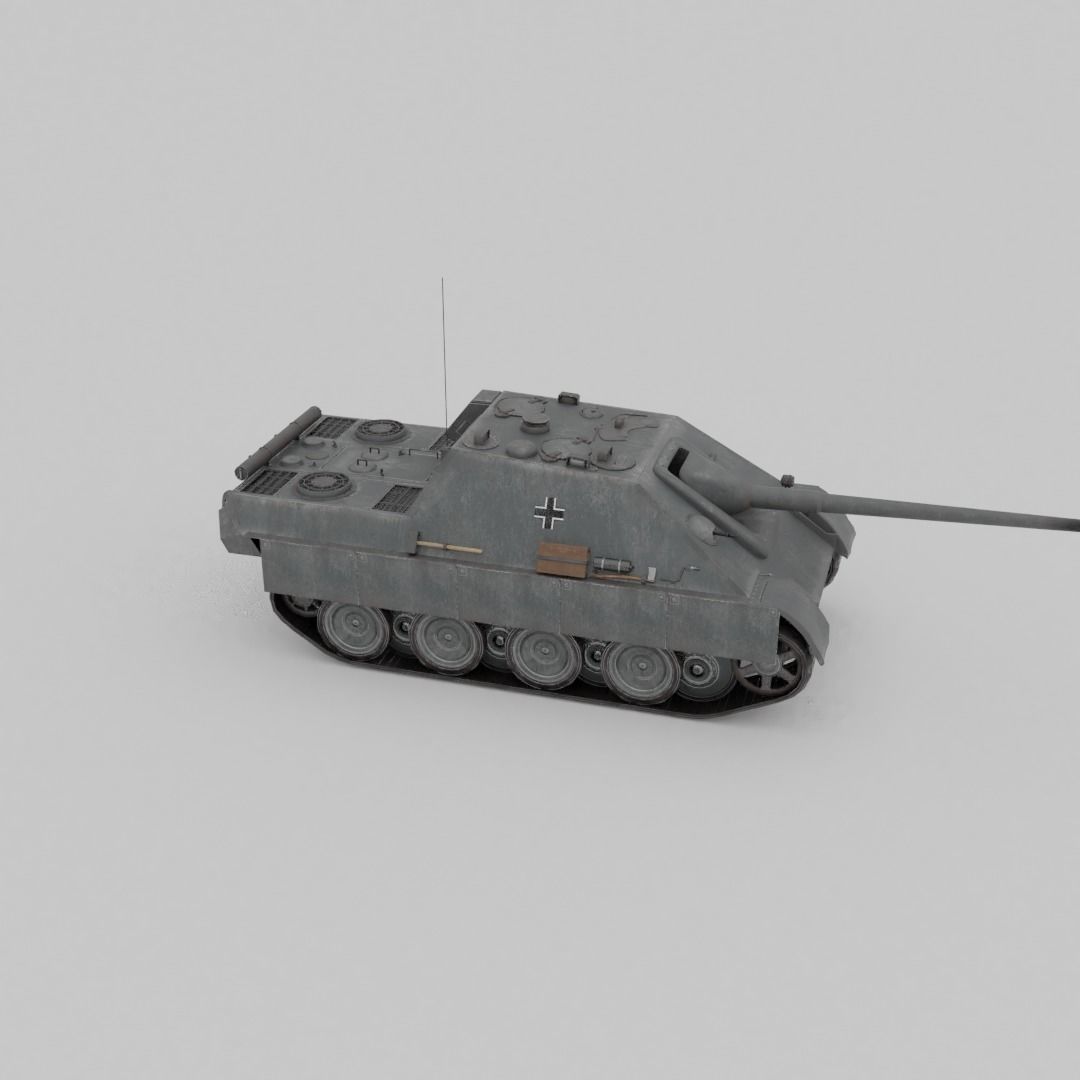 Jagdpanzer V Jagdpanther Tank Destroyer Low-poly 3D model_20