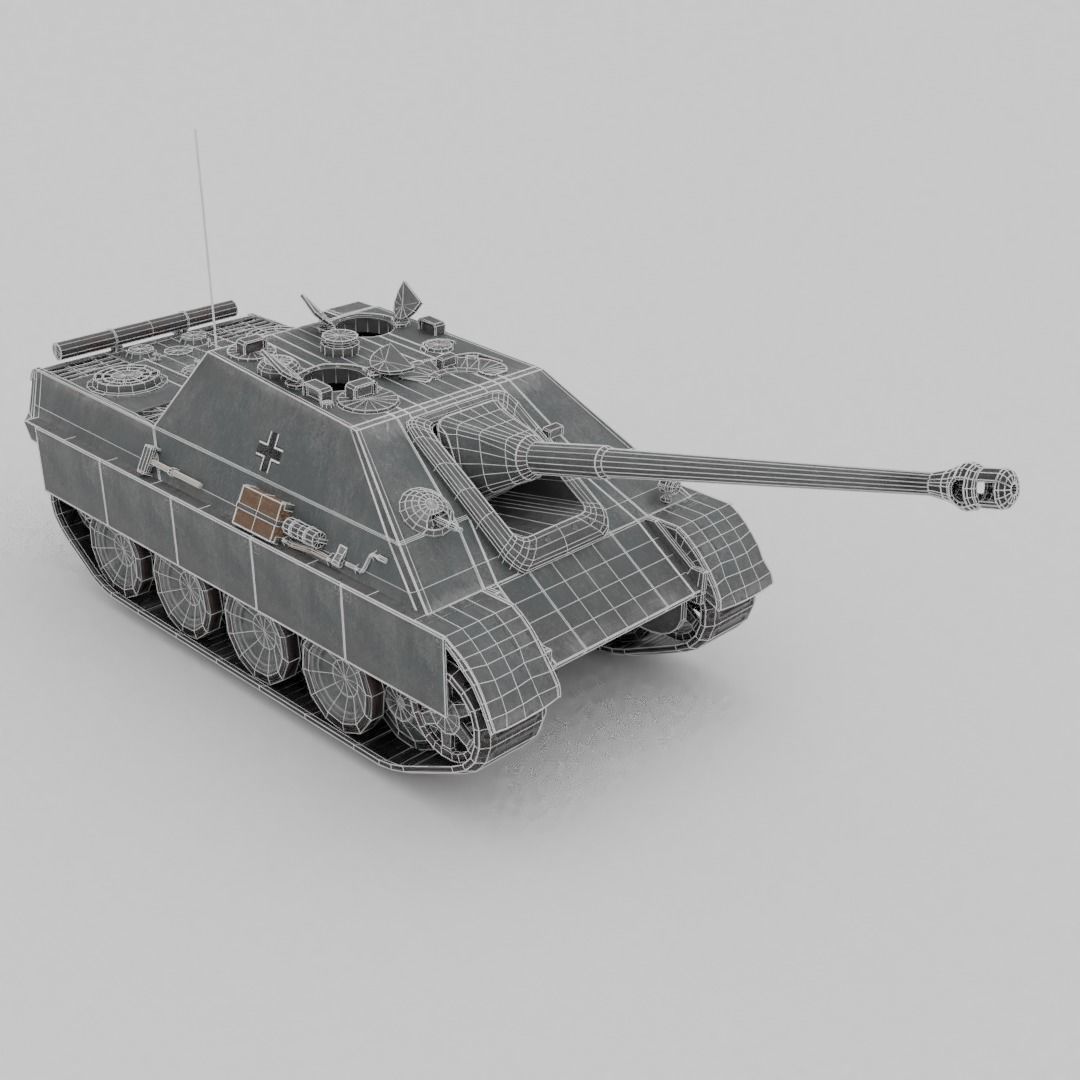 Jagdpanzer V Jagdpanther Tank Destroyer Low-poly 3D model_5