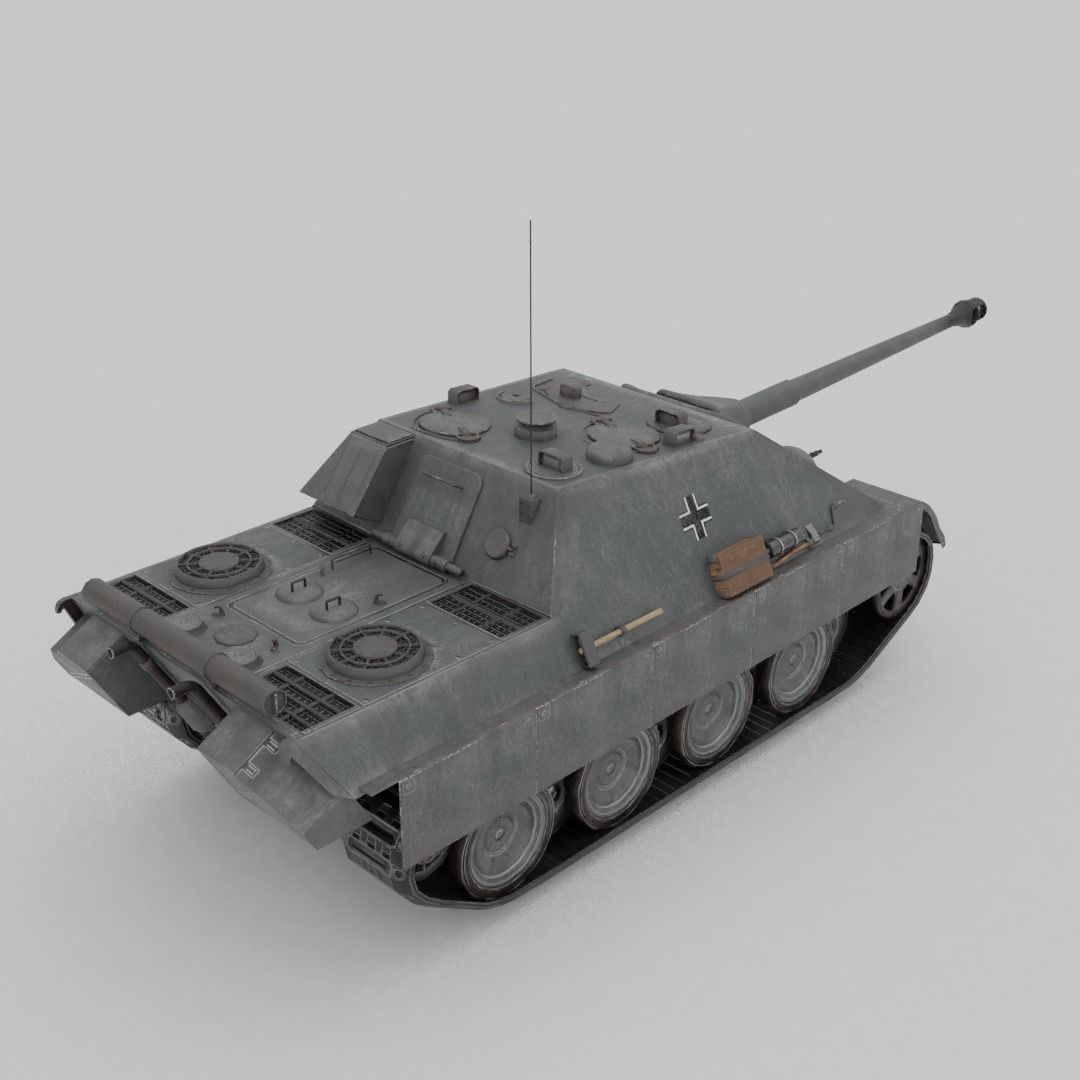Jagdpanzer V Jagdpanther Tank Destroyer Low-poly 3D model_6