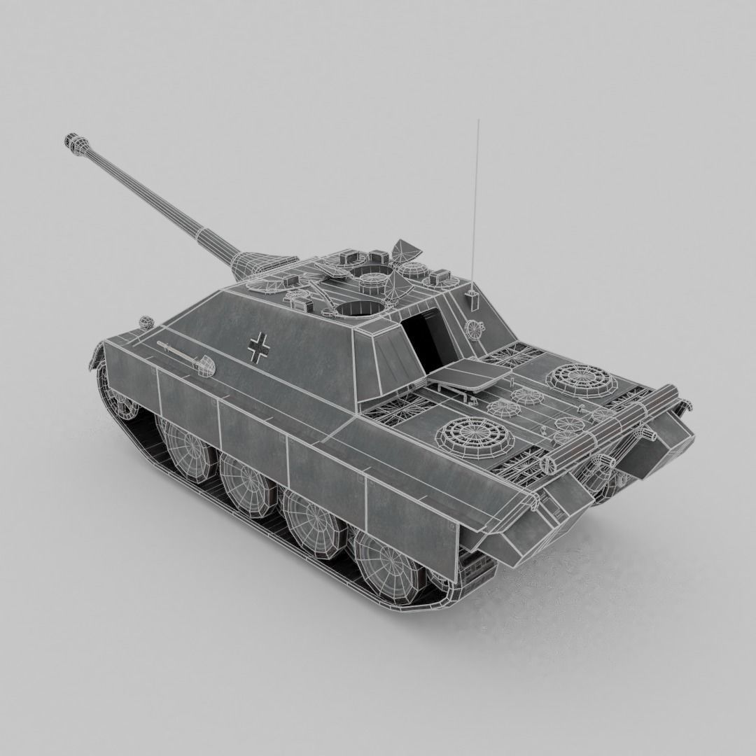 Jagdpanzer V Jagdpanther Tank Destroyer Low-poly 3D model_9