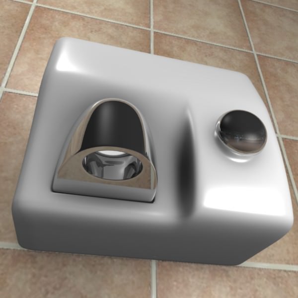 Hand-dryer toilet paper dispenser 3D model_1