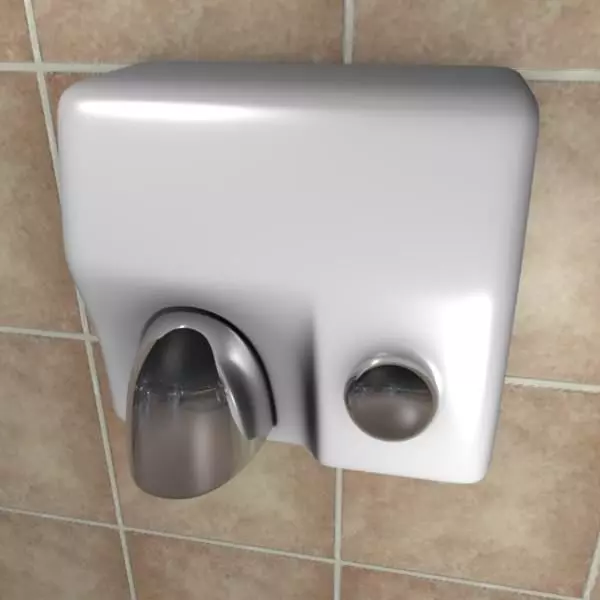 Hand-dryer toilet paper dispenser 3D model_0
