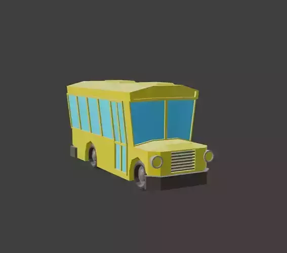 Low-Poly schoolbus school bus