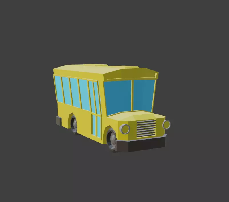 Low-Poly schoolbus school bus Low-poly 3D model