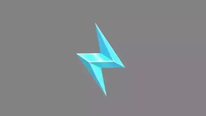Cartoon lightning icon - blue