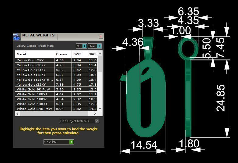 letter O key ring 3D print model_10