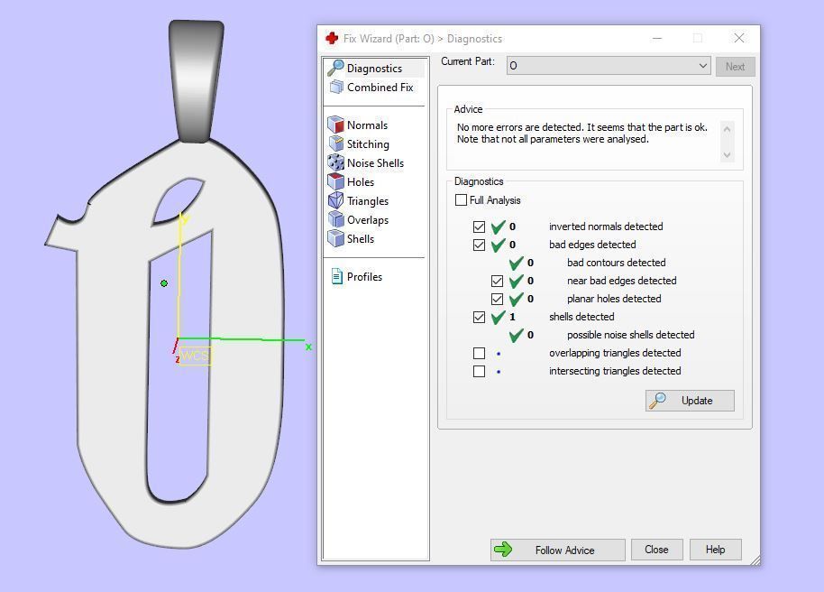 letter O key ring 3D print model_11