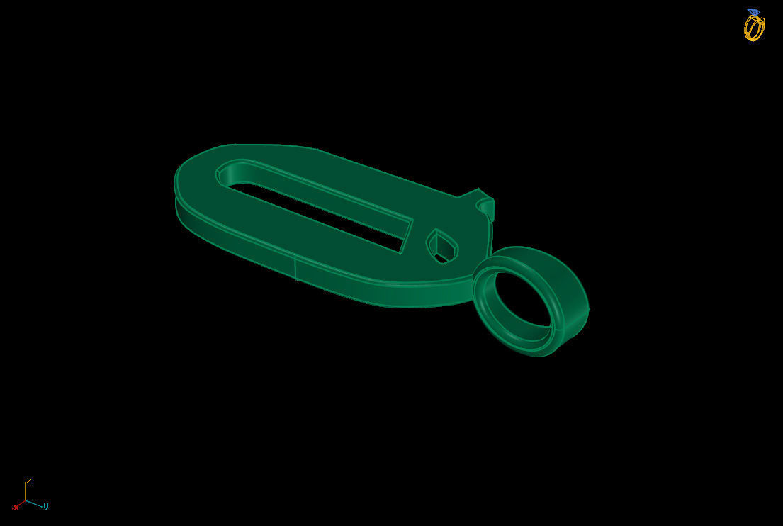 letter O key ring 3D print model_8