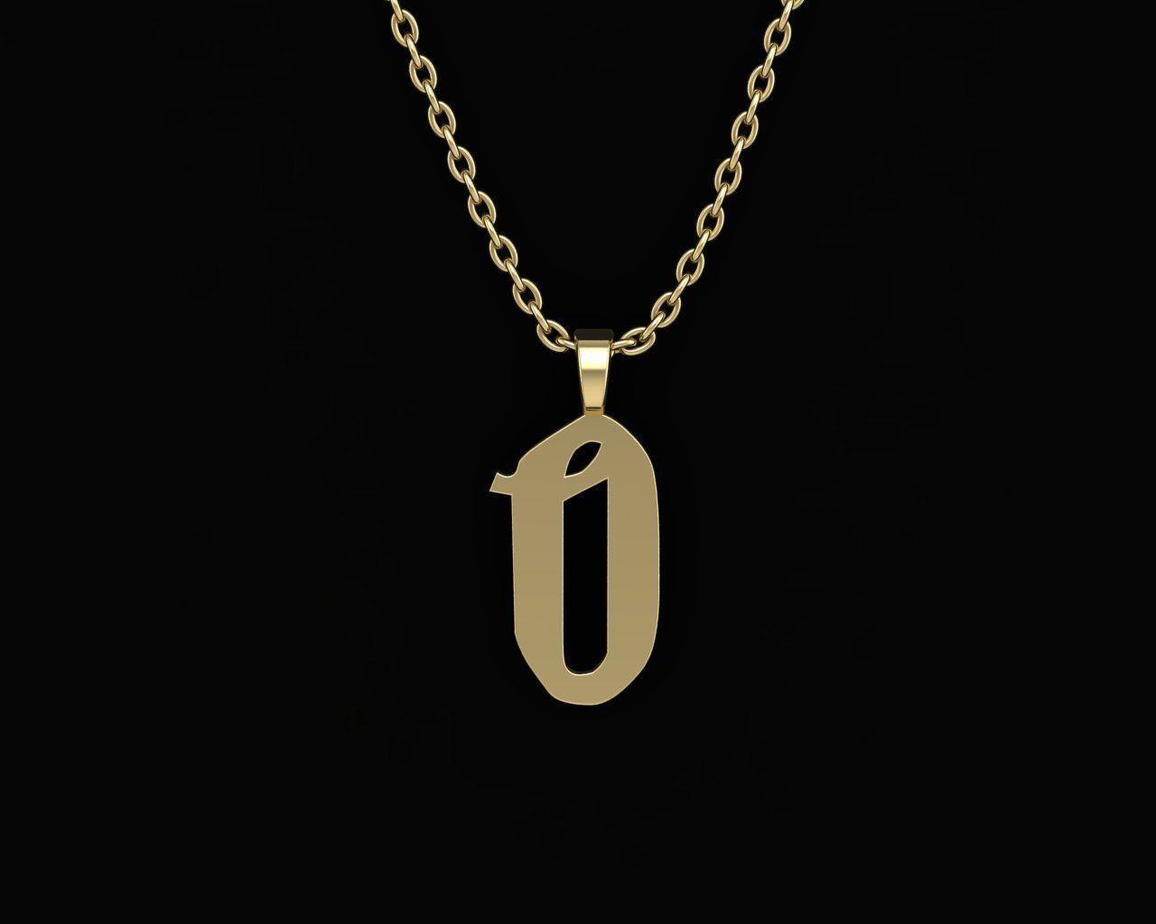 letter O key ring 3D print model_2