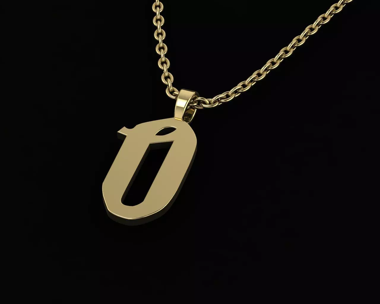 letter O key ring 3D print model_0