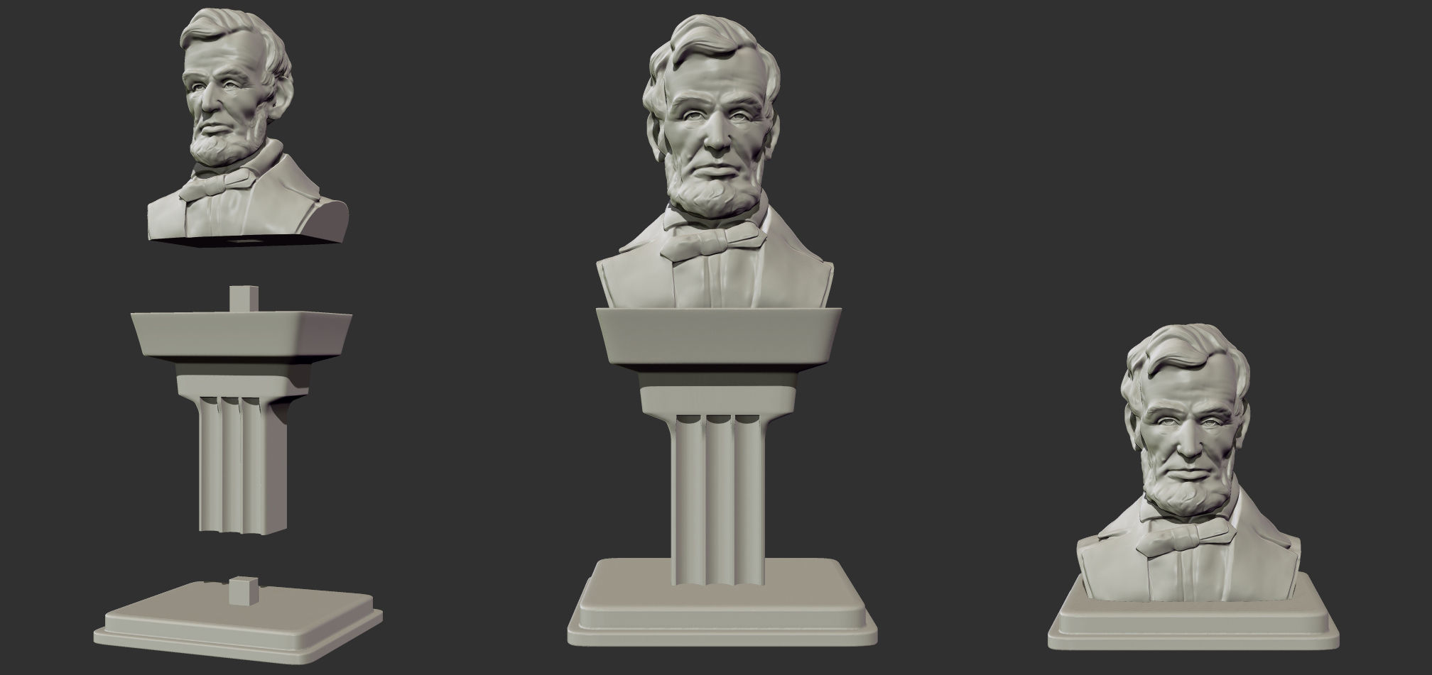 Abraham Lincoln Bust 3D print model_1