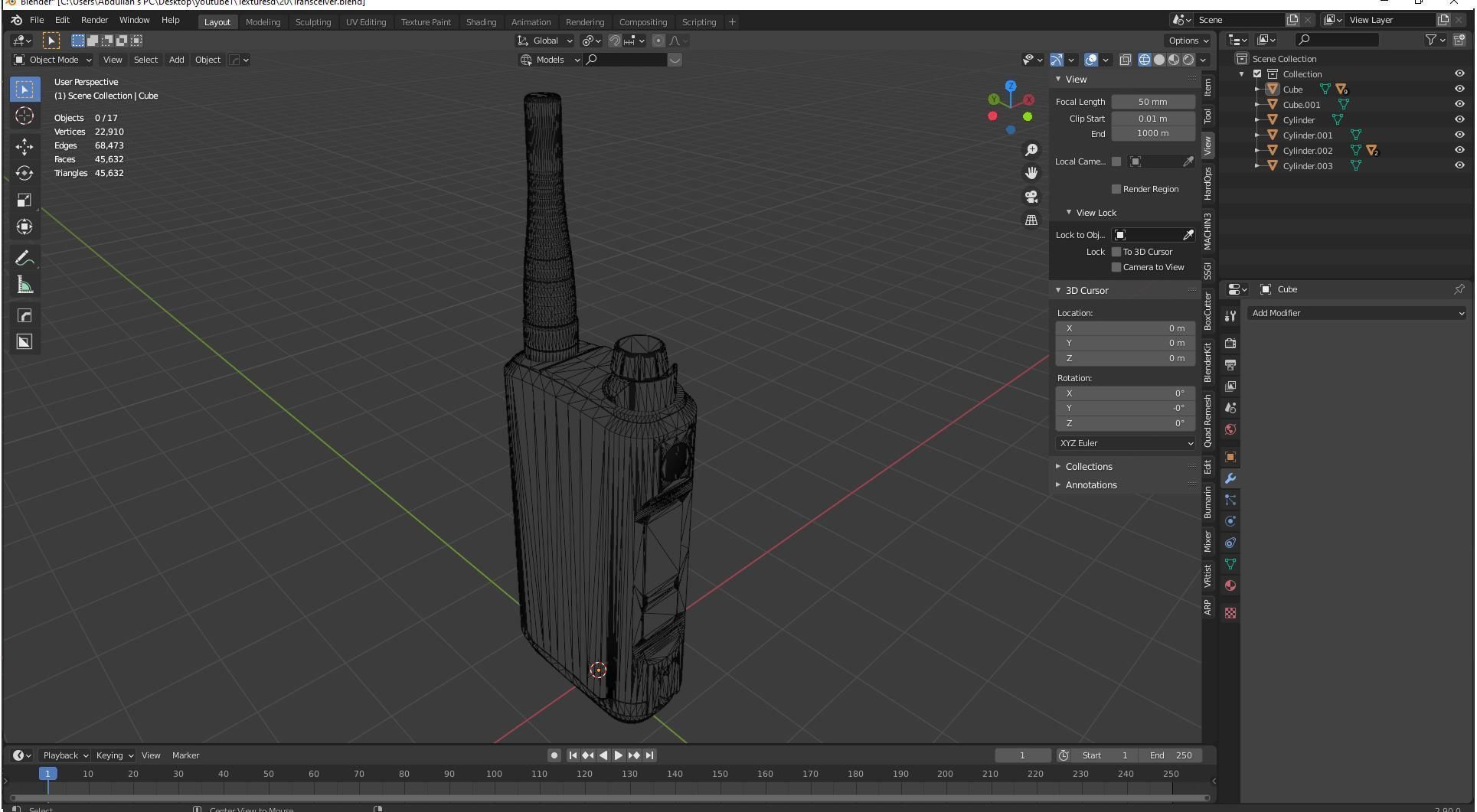 Transceiver walkie talkie 3D model_11