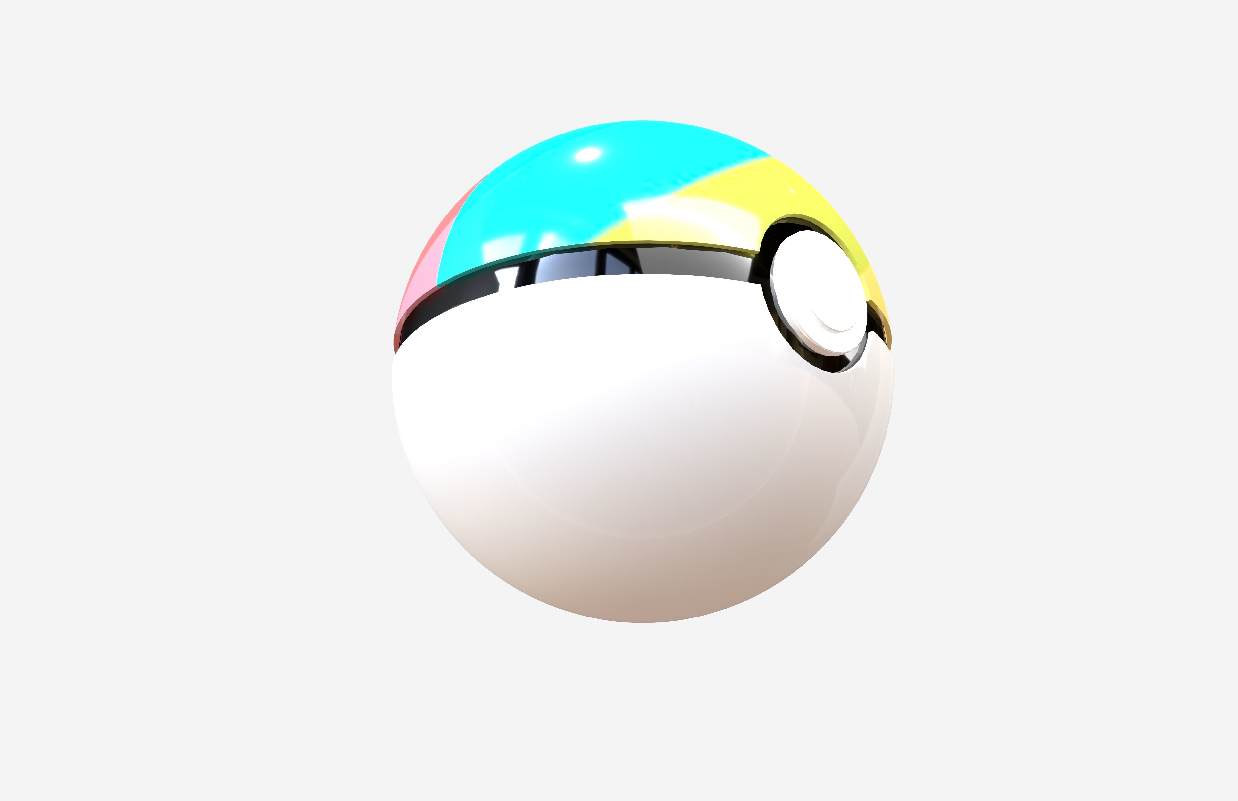 Rainbow Ball v1 001 Low-poly 3D model_3