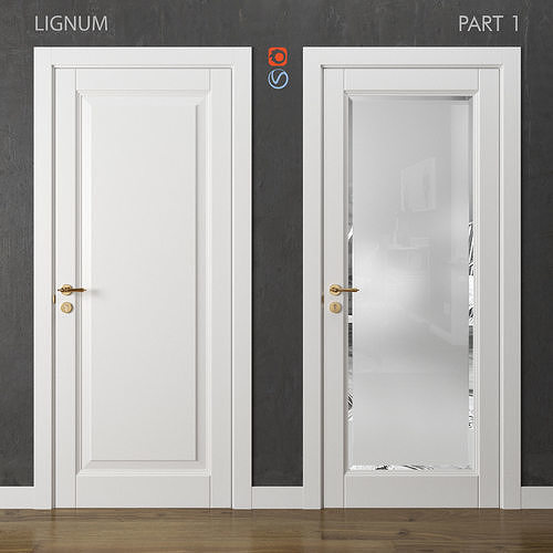 Doors Lignum Volkhovets part 1 white 3D model