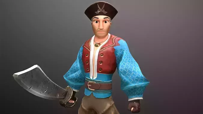Pirate Bob Low-poly 3D model
