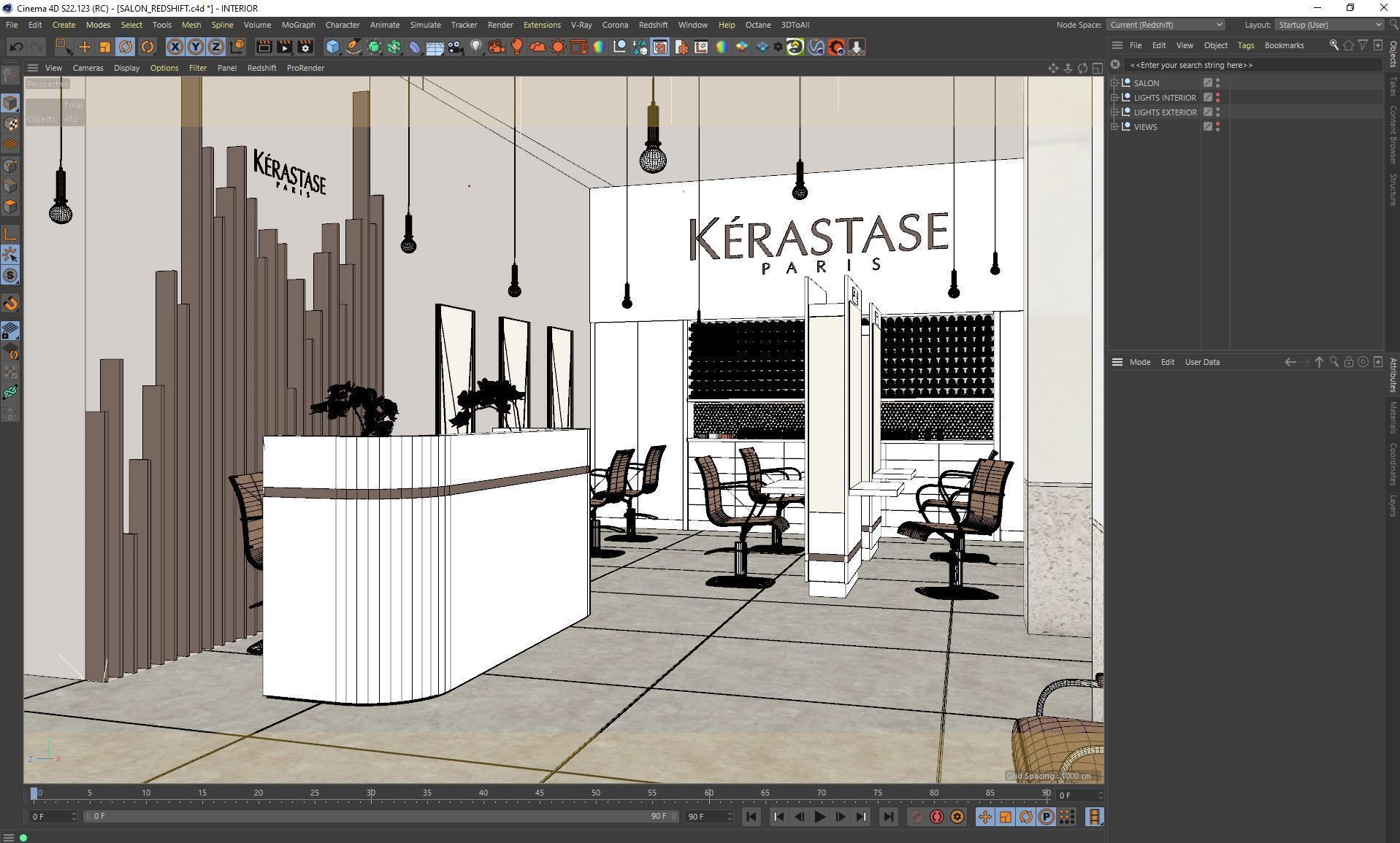 Redshift - C4D Scene files - Salon Scene interior 3D model_4
