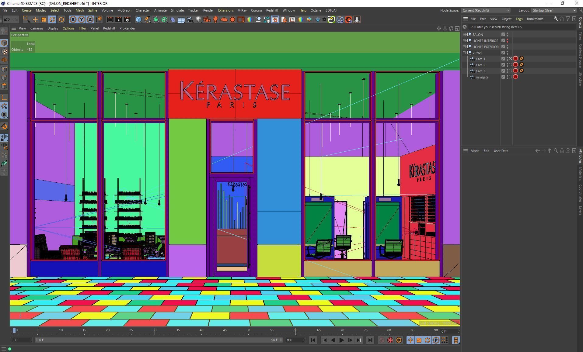 Redshift - C4D Scene files - Salon Scene interior 3D model_8