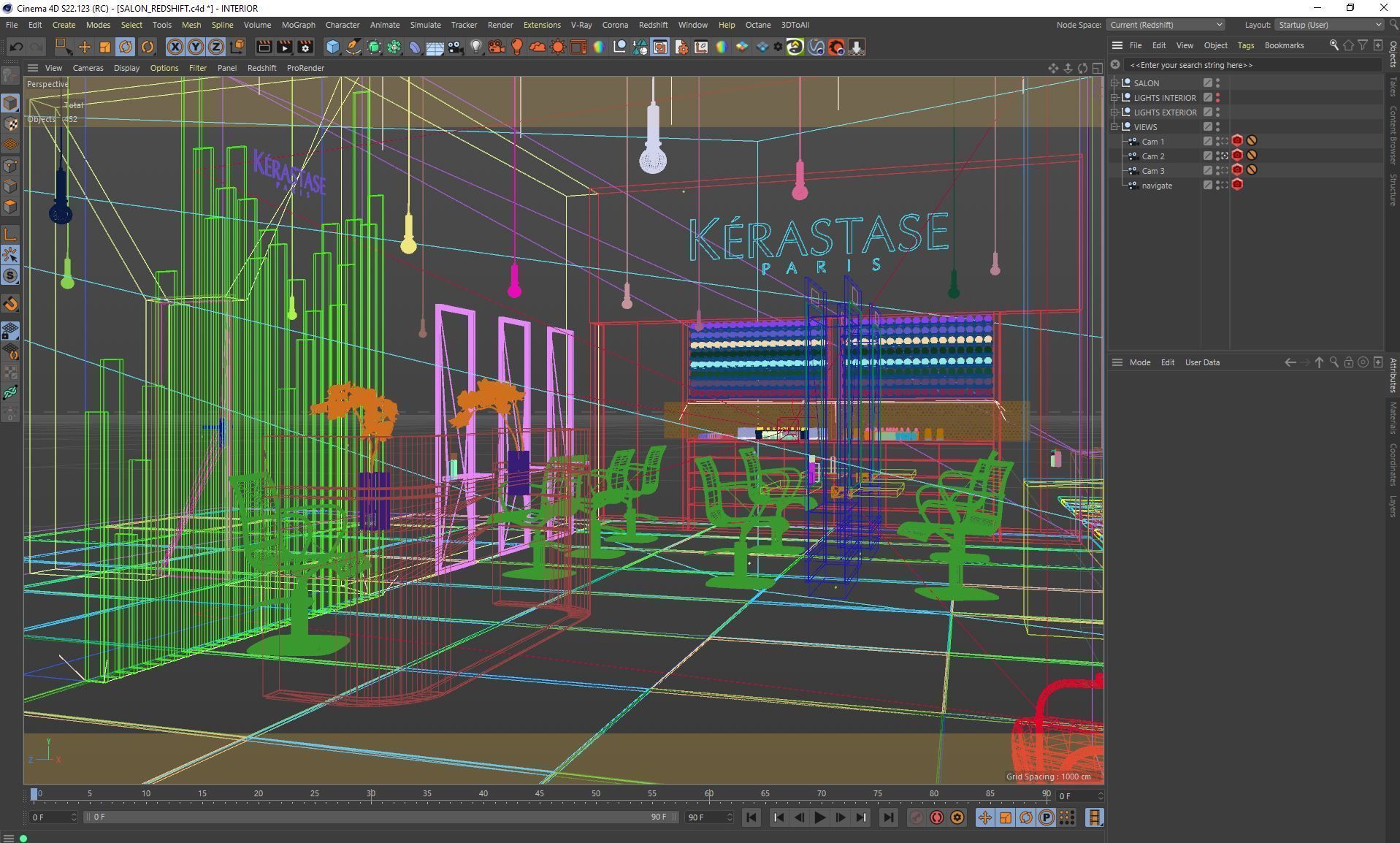 Redshift - C4D Scene files - Salon Scene interior 3D model_11