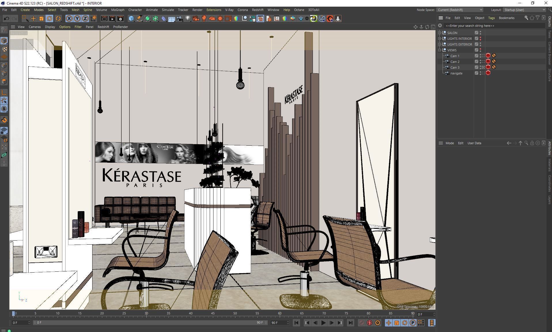 Redshift - C4D Scene files - Salon Scene interior 3D model_5