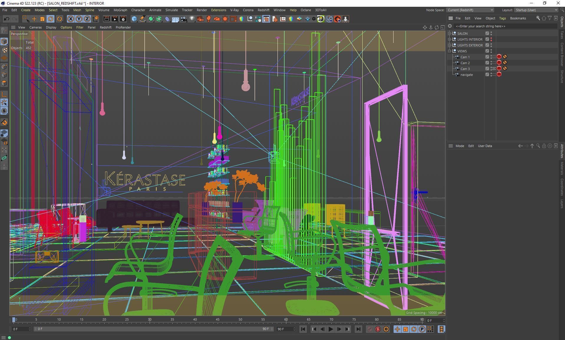 Redshift - C4D Scene files - Salon Scene interior 3D model_12
