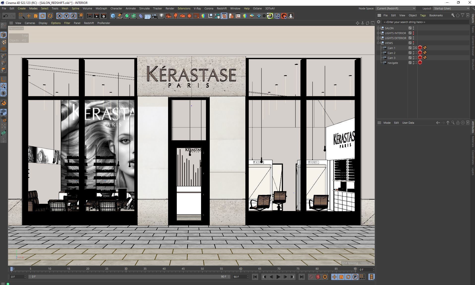 Redshift - C4D Scene files - Salon Scene interior 3D model_6