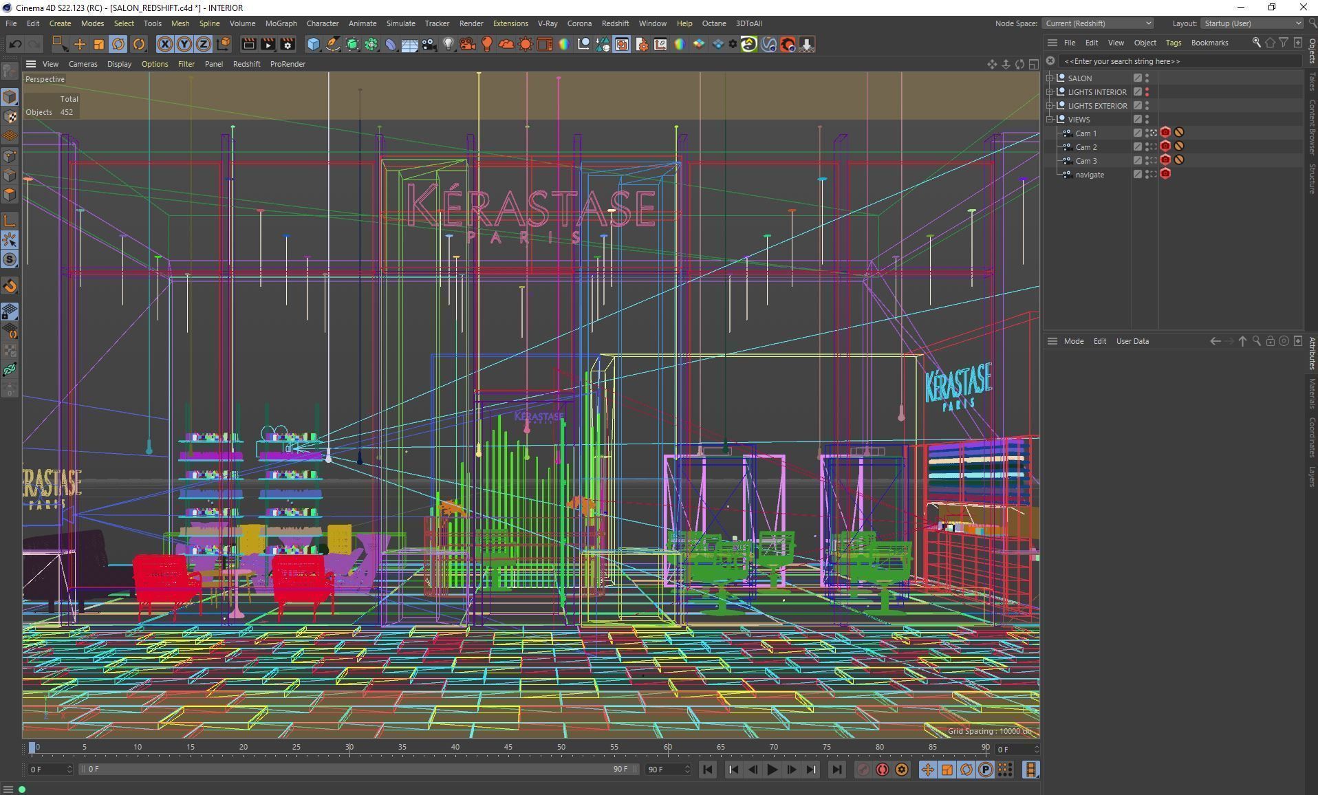 Redshift - C4D Scene files - Salon Scene interior 3D model_10