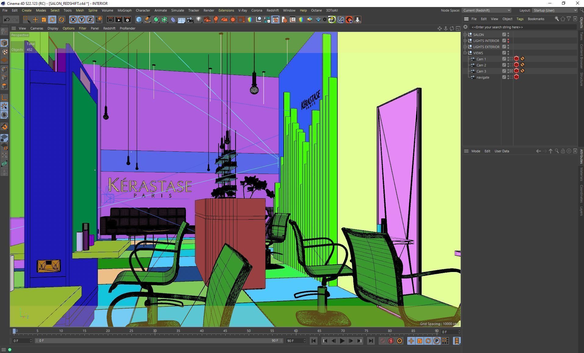 Redshift - C4D Scene files - Salon Scene interior 3D model_9