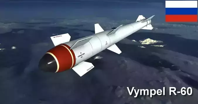 Vympel R60 Missile Low-poly 3D model