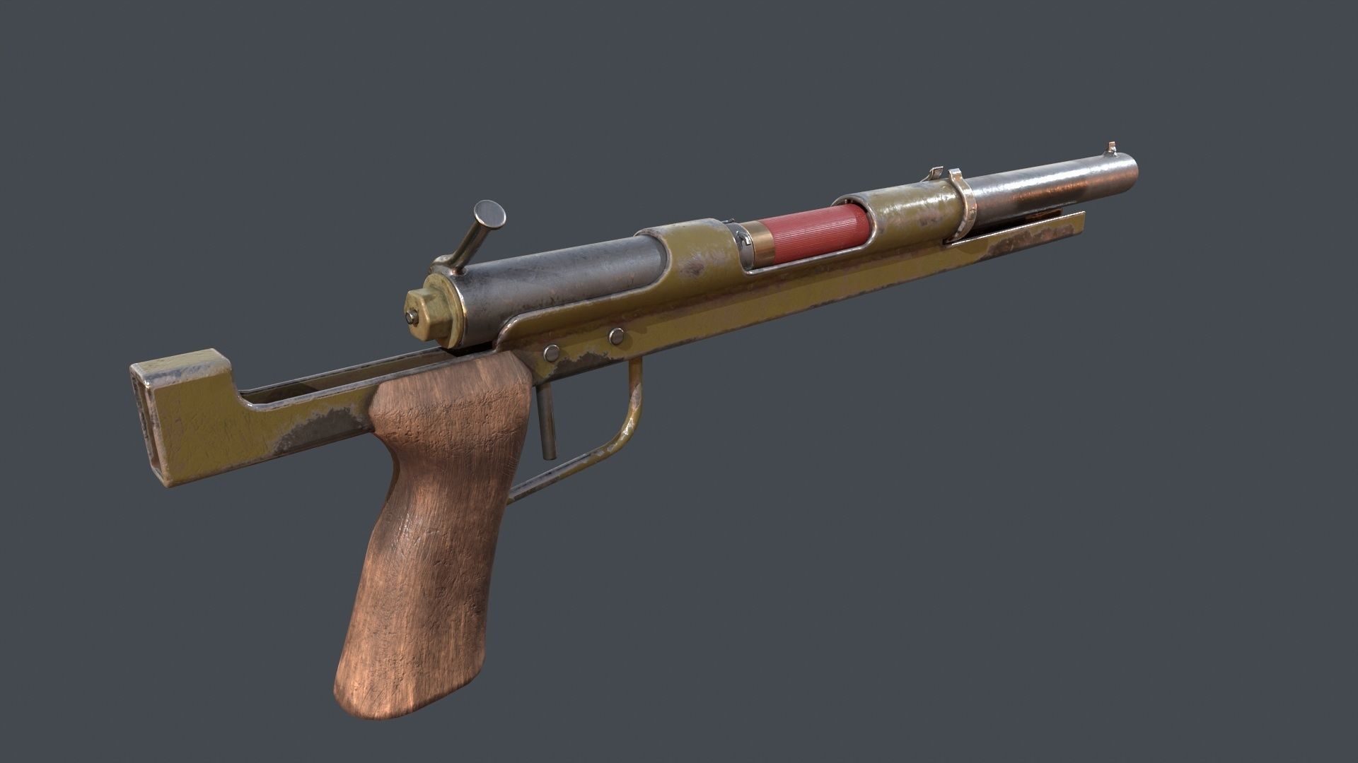 12 gauge profile shotgun Low-poly 3D model_3