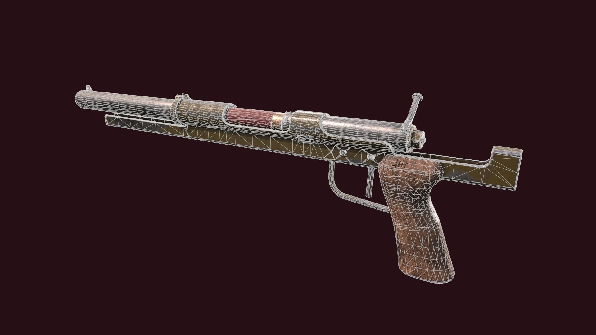 12 gauge profile shotgun Low-poly 3D model_7