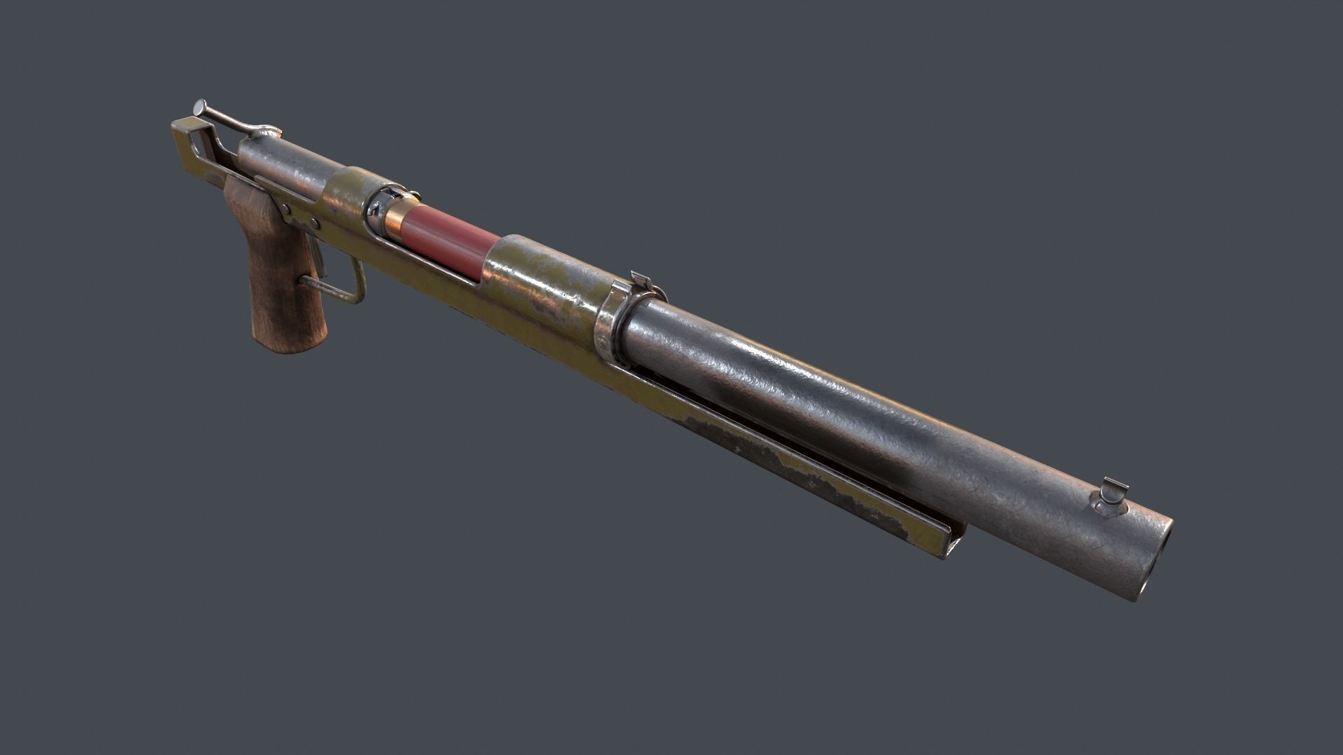 12 gauge profile shotgun Low-poly 3D model_4