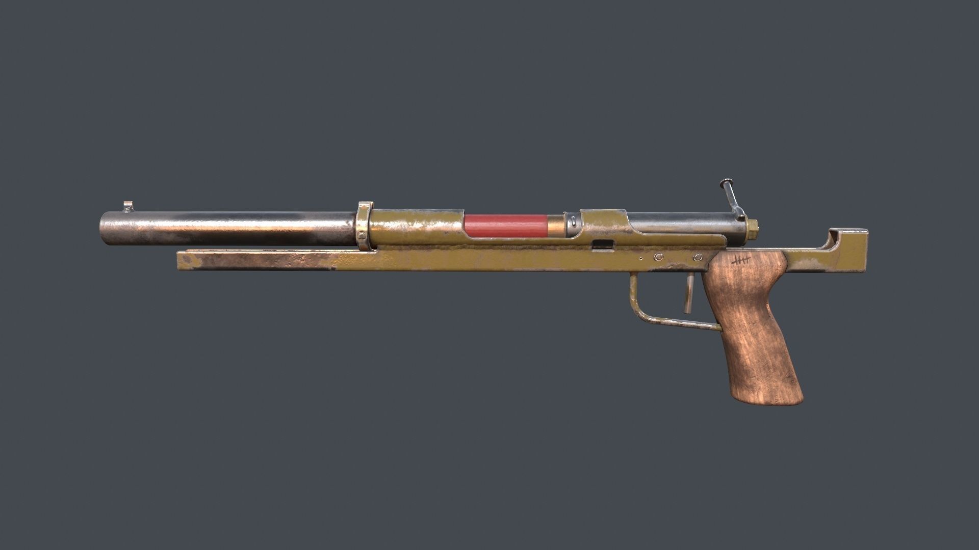 12 gauge profile shotgun Low-poly 3D model_5