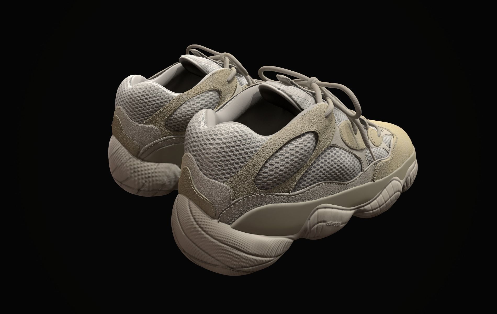  YEEZY 500 - Desert Rat - Kanye West - Streetwear Low-poly 3D model_11