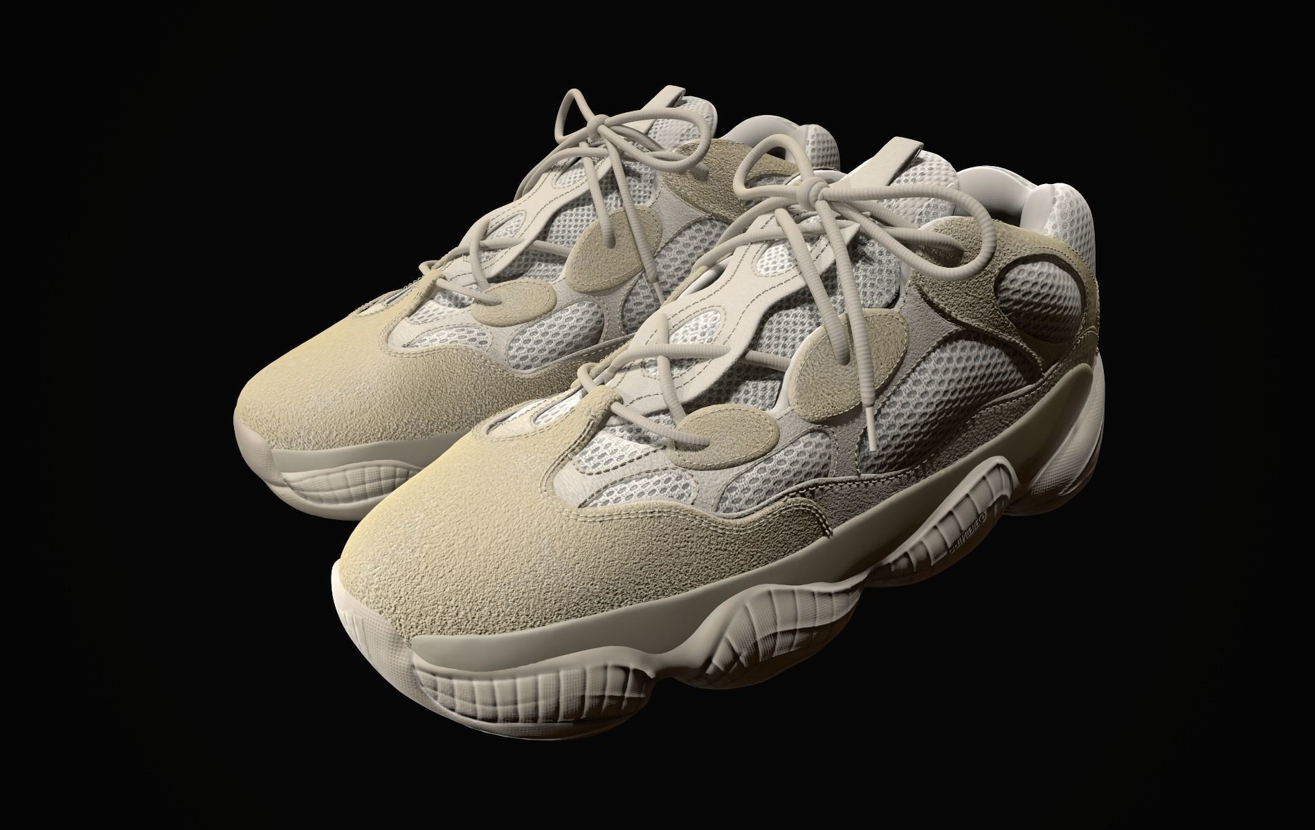  YEEZY 500 - Desert Rat - Kanye West - Streetwear Low-poly 3D model_10