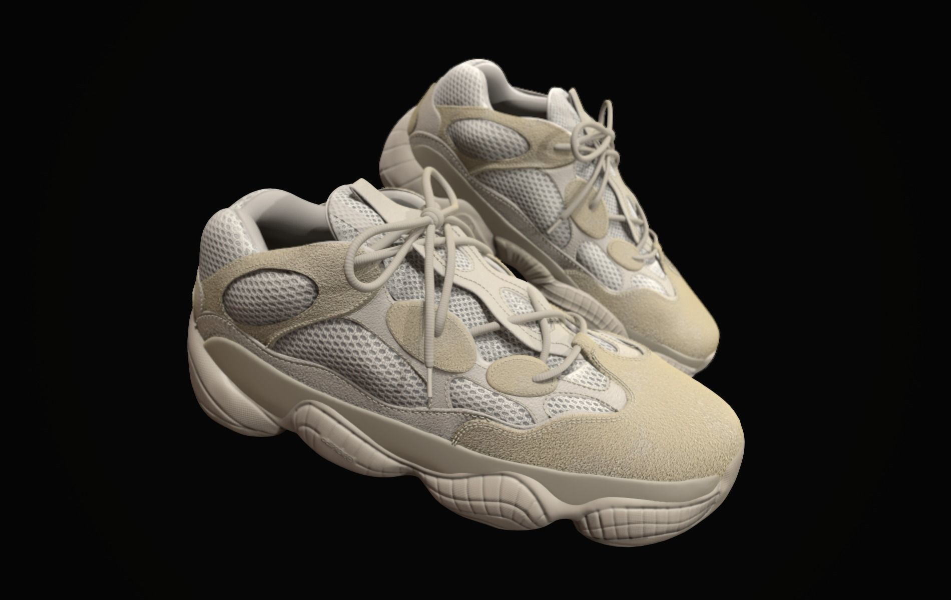  YEEZY 500 - Desert Rat - Kanye West - Streetwear Low-poly 3D model_3