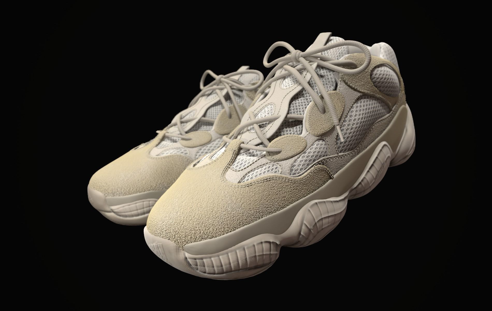  YEEZY 500 - Desert Rat - Kanye West - Streetwear Low-poly 3D model_4