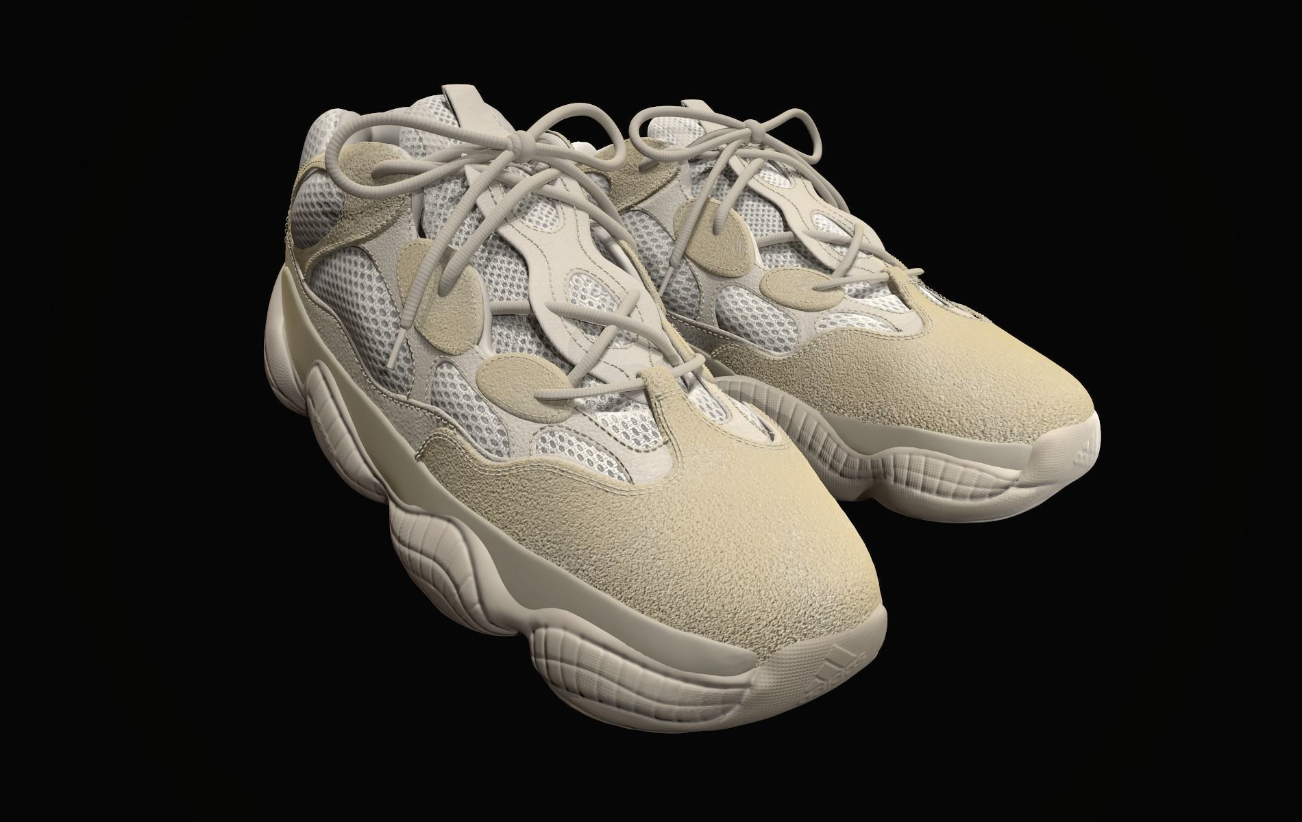  YEEZY 500 - Desert Rat - Kanye West - Streetwear Low-poly 3D model_8