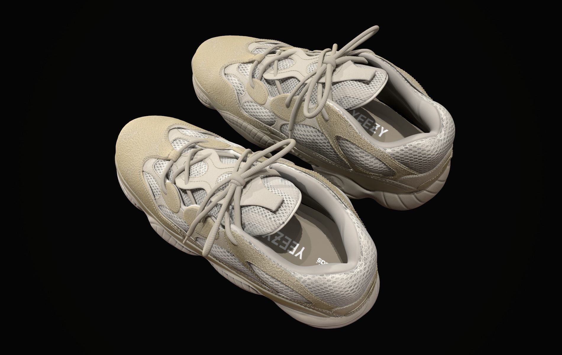  YEEZY 500 - Desert Rat - Kanye West - Streetwear Low-poly 3D model_9