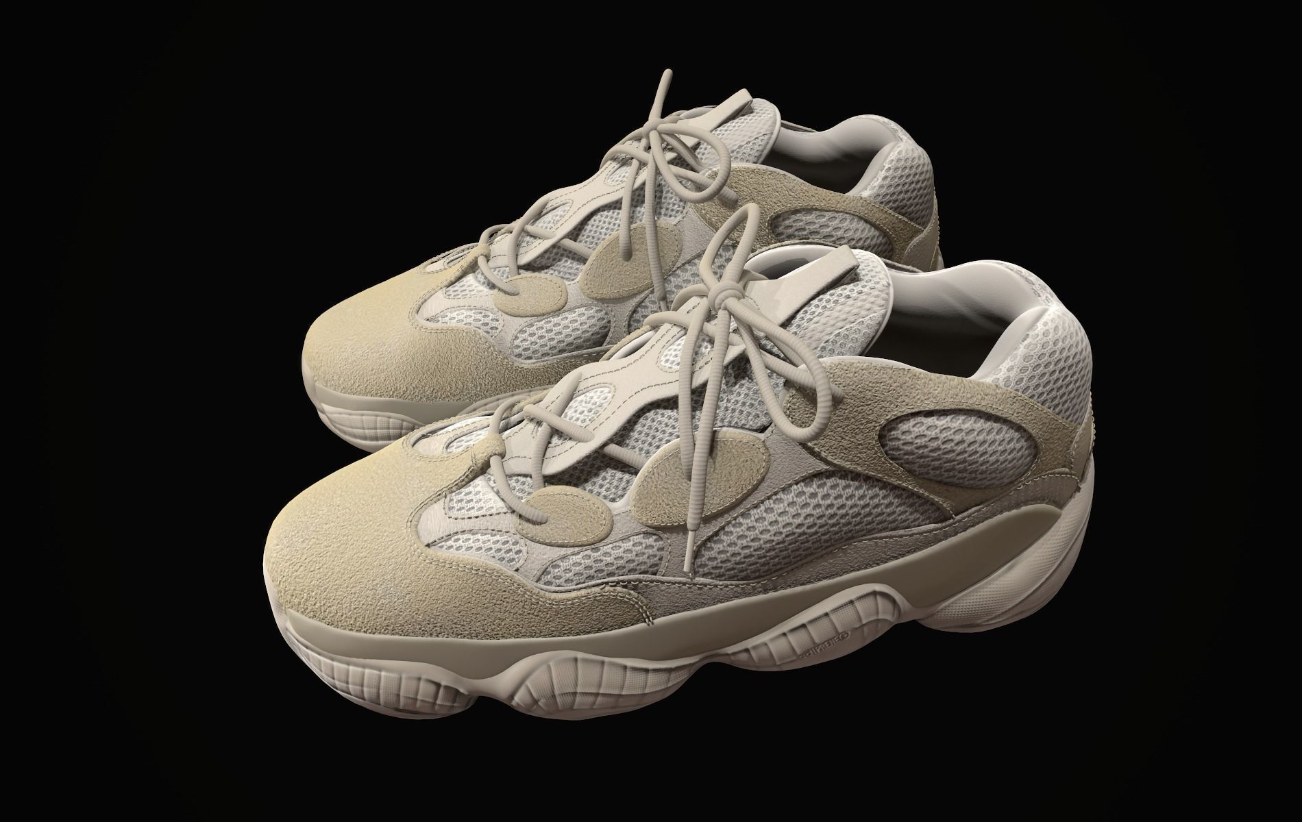  YEEZY 500 - Desert Rat - Kanye West - Streetwear Low-poly 3D model_7