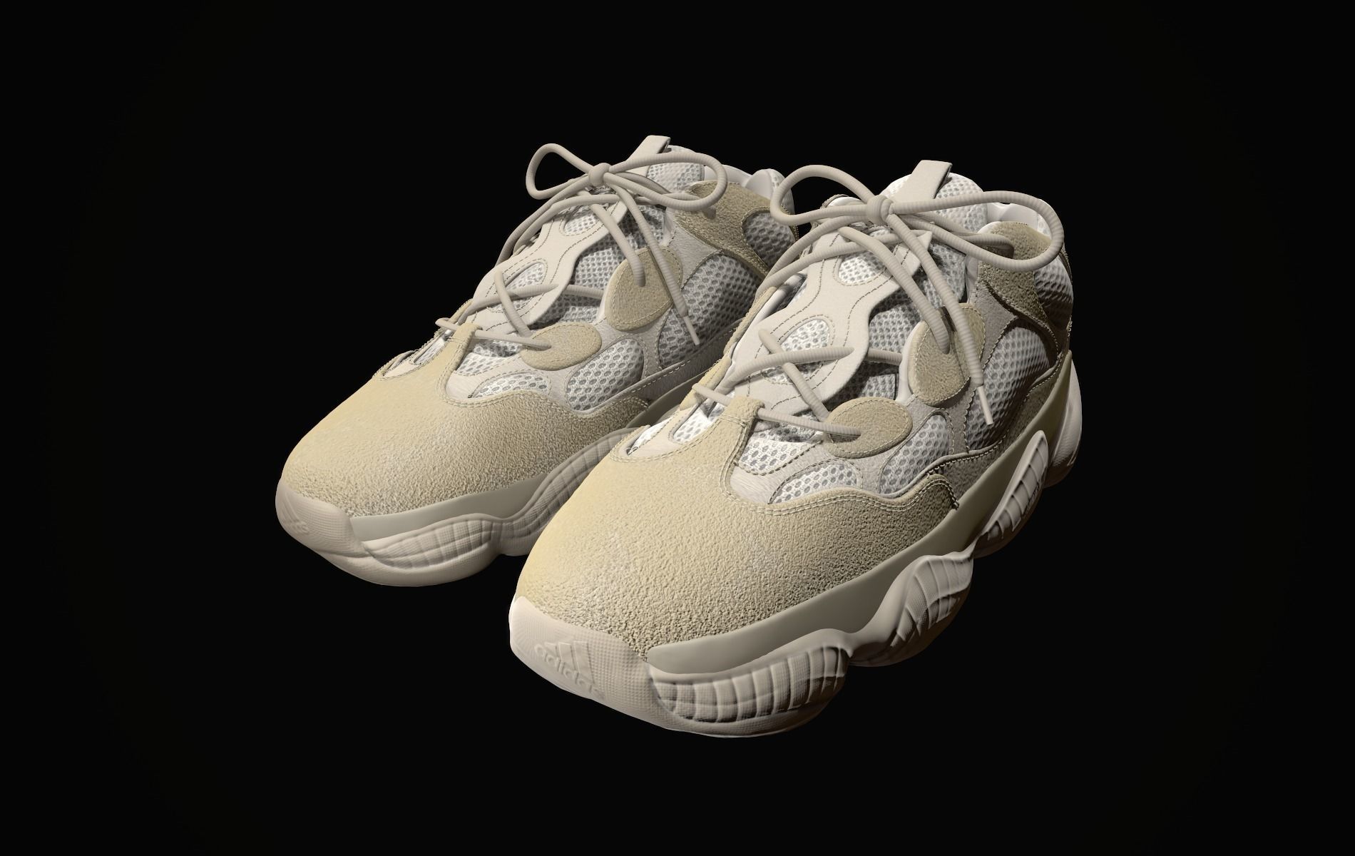  YEEZY 500 - Desert Rat - Kanye West - Streetwear Low-poly 3D model_12