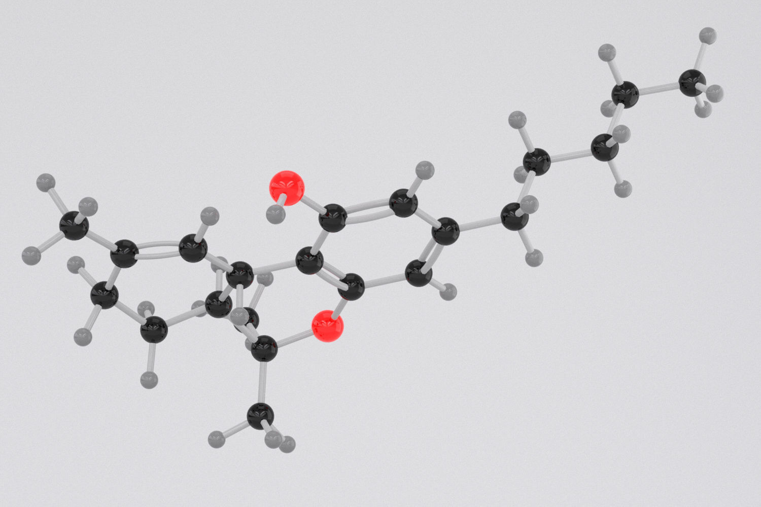 Drug THC - Tetrahydrocannabinol - Cannabis Molecule 3D model_1