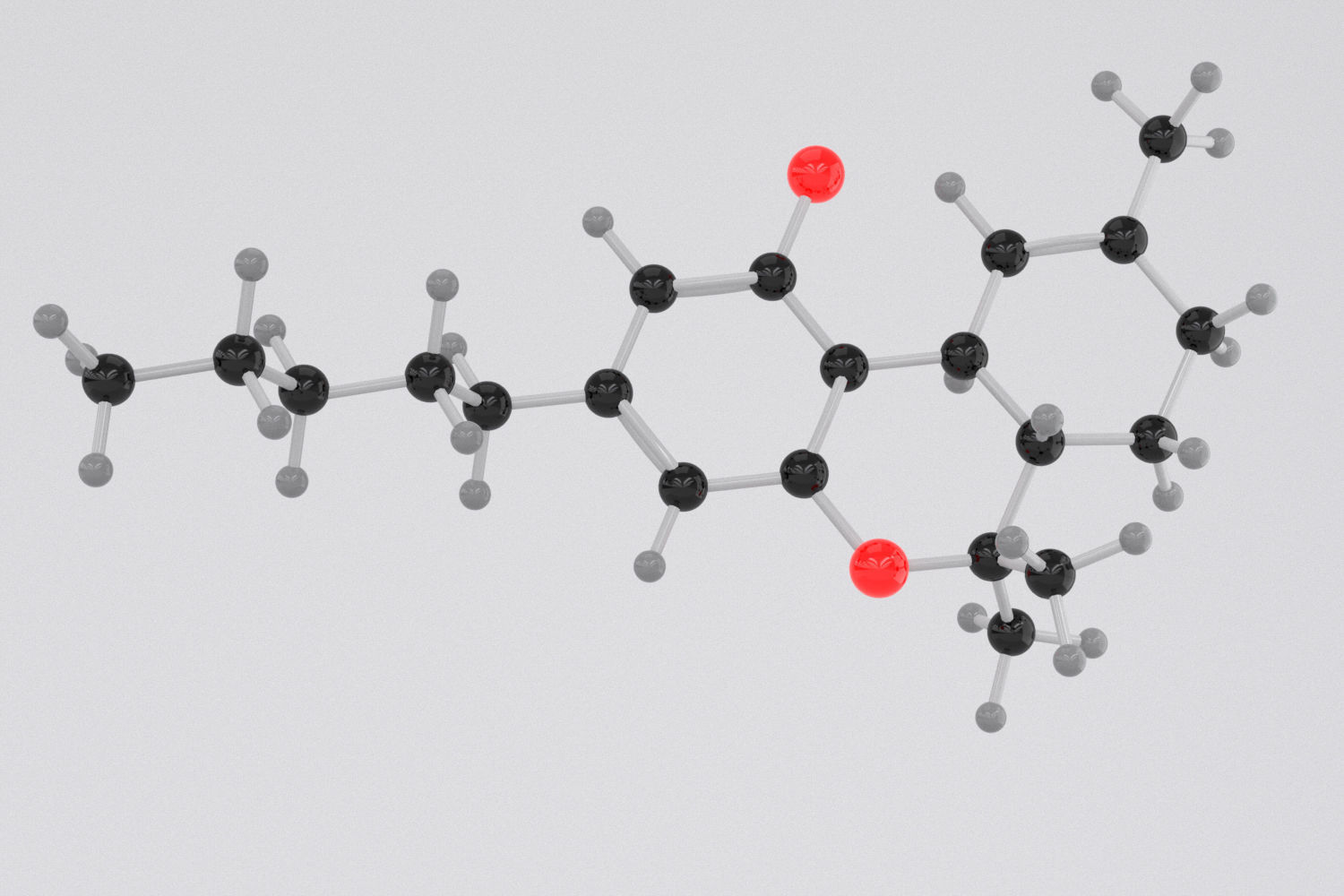 Drug THC - Tetrahydrocannabinol - Cannabis Molecule 3D model_2